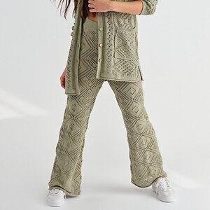 Free People FP Beach Get Away Fauxchet Crochet Pants Boho Trousers size S Resort